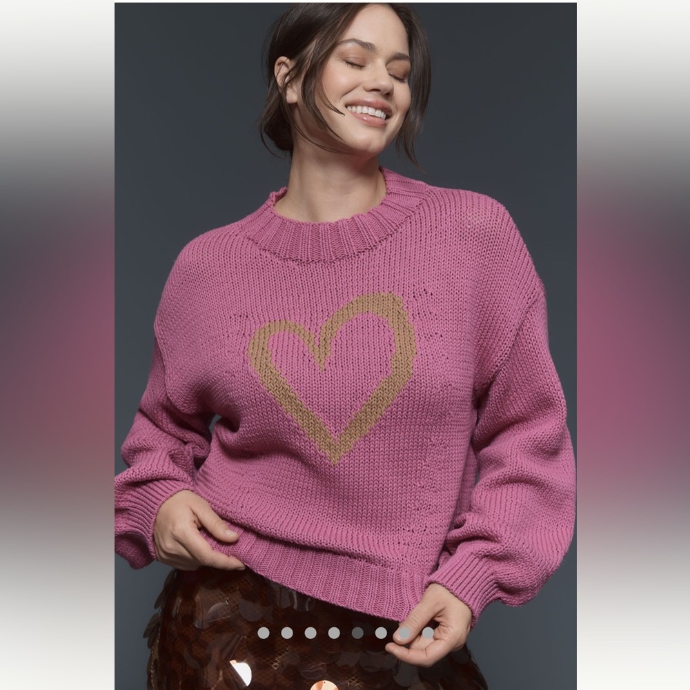 Maeve Pink Sweater with Gold Heart